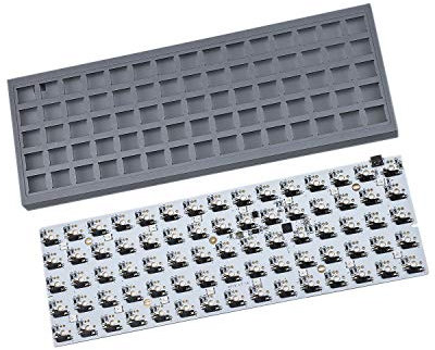 YMDK Idobao x ID75 75 Keys Ortholinear Layout VIA Anodized Aluminum Case Plate hot-swappable Hot Swap Type C PCB Mechanical Keyboard Kit (Gray)
