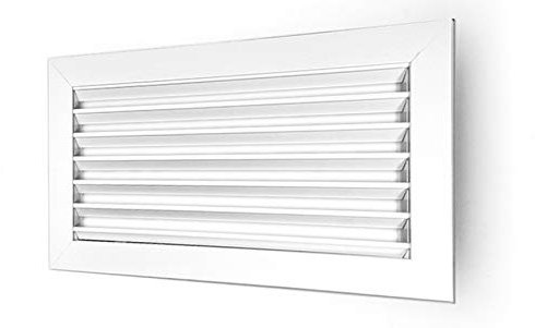 GASMOBE Rejilla ventilacion retorno simple aluminio deflexion horizontal aire acondicionado MEDIDAS INTERNAS (700X150, BLANCO)