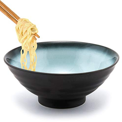 Happy Sales, Japanische XL-Schüssel, Mehrzweck-Schüssel, Ramenschale, Udong, Soba, Tempura, Nudeln, Pho Donburi, Reis, Tayo Schüssel (graublau)