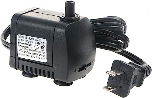 Bomba de agua sumergible AT-707, bomba de agua de fuente ultra silenciosa con cable de alimentación de 57 pies para acuario, pecera, estanque, estatuas, hidroponía(ENCHUFE UE 220-240V)
