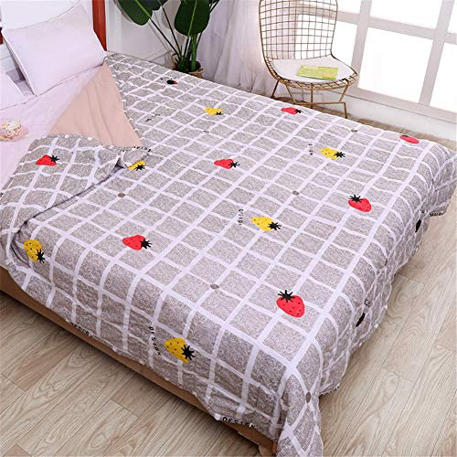 FANSU Tagesdecke Bettüberwurf Steppdecke Mikrofaser Doppelbett Einselbetten Gesteppt Bettwäsche Sofaüberwurf Wohndecke Bettdecke Stepp Gesteppter Quilt (Erdbeere,140x200cm)