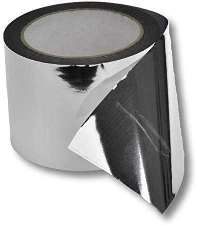 1 Rolle super stabiles Absperrband Flatterband Warnband Trassenband Folienband Parkplatzsperre Baustellenabsperrung 75mm (100m, Chrom)