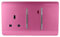 Trendi Switch Screwless Artistic Modern Decorative Glossy 45 A Cooker Switch Control Unit & Single Plug Socket Inc Neon Indicator for Indoor Use in Candy Pink - ART-WHS213PK