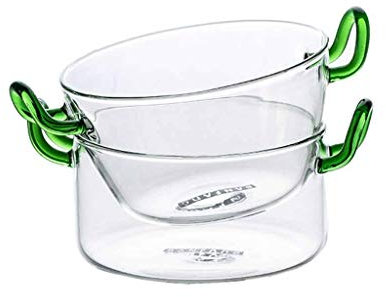 Sywlwxkq Bol à Soupe avec 2 poignées 500ML, Bols à Soupe Transparents avec poignées en Verre Cristal allant au Micro-Ondes Cuisine Moderne pour Salade de Fruits Petit-déjeuner à la crème glacée Desse