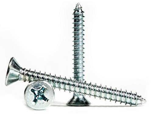 5.5mm x 60mm Phillips Countersunk Self Tapping Screws Steel Tappers (Pack of 20)