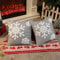 Lewondr Polyester Leinen Kissenbezug, 2 Pack Quadratische Dekokissen Hülle mit Schneeflockenmuster, Weihnachten Dekorative Zierkissenbezüge für Sofa Auto Home Schlafzimmer, 45 x 45 cm - Grau