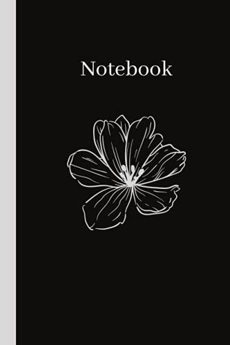Notebook: Hip flower black notebook