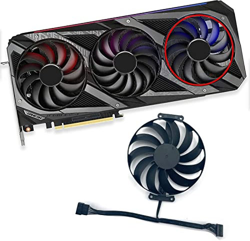 Dotodo Ventilateur pour carte graphique Asus Rog Strix OC GeForce RTX 3060 Ti 3070 3080 3090 95 mm 12 V 0,5 A 7 broches