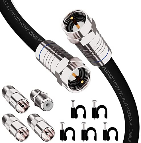 ASNQ RG6 Koaxialkabel-Verbinder-Set 3m - Verlängerung für Sat Kabel und Antennenkabel für Highspeed-Internet, Breitband-/ Digital TV - RG6 Pressverbinder - Digitales Audiokabel Koaxialkabel