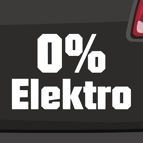 0% Elektro Aufkleber -6 Größen 21 Farben- Benziner Diesel Sticker NoGreen Autogas