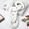 Queekay Decorative Wood Chain Link Decor Rustic Wooden 5 Link Wooden Chain Decor Ornament Farmhouse Home Decoration Hand Carved Wood Crafts Ornaments for Coffee Table(White)