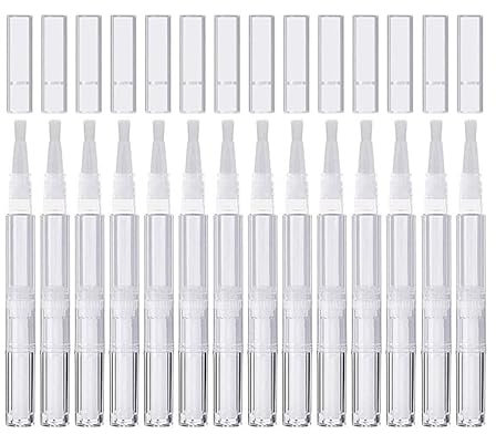20er-Pack 3 ml transparente Drehstifte mit Pinselspitze leeres Nagelhautöl Wimpernwachstum flüssiges Nagelöl kosmetischer Lipgloss-Behälter Applikatoren