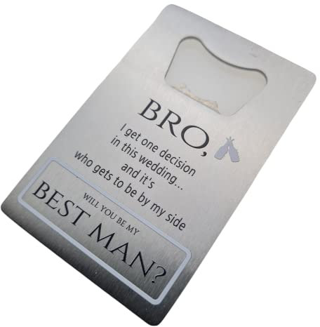 Pirantin Aluminium Beer Bottle Opener, Will You Be My Best Man - Fits in Wallet