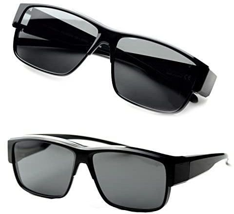 CREYESTAL Polarisiert Überzieh Sonnenbrille mit Antireflex, Überbrille Sonnenbrille für Brillenträger, Ultraleicht, Herren, Damen, 100% ANTI-UV