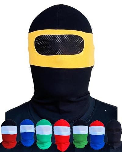 PGWEAR Sturmhaube NET in schwarz blau weiß rot gelb grün (gelb/schwarz)