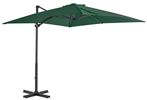 INLIFE Ampelschirm mit Aluminium-Mast Grün 250 x 250 cm