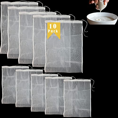Lot de Sac Filtrant Alimentaire Nylon Confiture Filtrants en Tissu Nylon Sac Brassage Biere pour Laver du Riz Brun Passoire Alimentaire Fromage Vin Laits de Noix Jus Réutilisable 30x20cm, 20x15cm