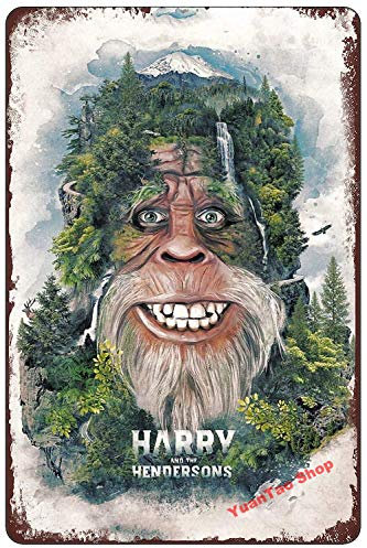 Bigfoot Harry and The Hendersons lustiges Blechschild Bar Pub Diner Cafe Wanddekoration Heimdekoration Kunst Poster Retro Vintage 20,3 x 30,5 cm