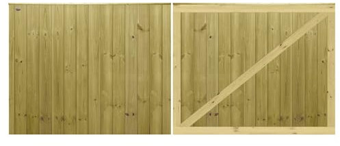 Premier Garden Supplies PGS Tongue & Groove Fully Framed Capped Flat Top Made to Measure Driveway Gates Measurements Height 3ft - 4ft (90-120cm) x Width: 274cm - 305cm