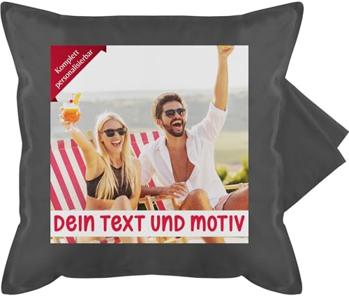 Kissenbezug - eigenem Bild - Eigenes Foto Geschenk I - 50 x 50 cm - Grau - Kissen zum selbst Bedrucken kissenbezüge selber gestalten personalisiertes Photo kopfkissen fotokissen muttertagskissen