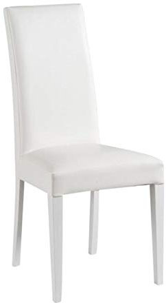 SET 2 SEDIE LEGNO FAGGIO IMBOTTITE ECOPELLE MODERNE DESIGN CUCINA SOGGIORNO SALA DA PRANZO SALOTTO RISTORANTE BAR BIANCO NERO TORTORA GRIGIO CORDA (Bianco Ottico)