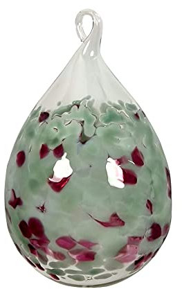 Lauschaer Glas Ostereier aus Glas mit Granulat Verschiedene Größen und Sets mundgeblasen handgeformt (1, opalgrau mit rubinrot)
