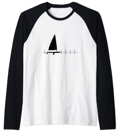 Segeln Laser Herzschlag EKG - Segler Geschenk Motiv Laser Raglan