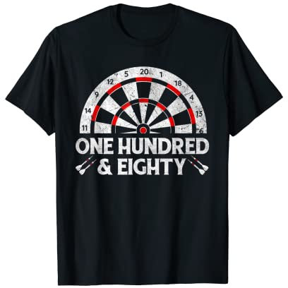 One Hundred And Eighty Dart Kostüm 180 Dartspieler Retro T-Shirt