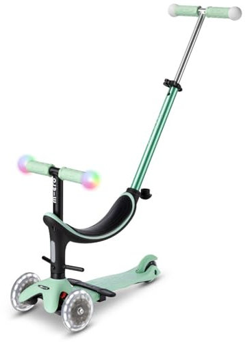 Micro | Trottinette Évolutive Mini 3en1 Révolution Magic | Trottinette 3 Roues | Roues Lumineuses | Guidon Lumineux | 1 à 6 Ans | Mint