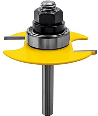 Bestgle 1/4 Inch Shank Slotting Cutter Router Bits with Top Bearing Slot Cutter Woodworking Tool (1/16 Thick x 9/16 Deep)