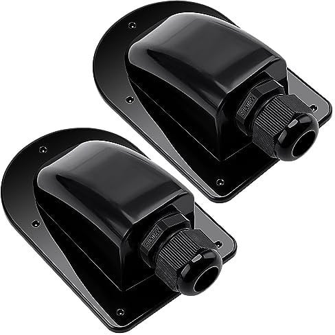 VooGenzek 2 PCS Cable Entry Gland Solar Single Port, Solar Cable Gland Waterproof Housing, for Solar Panels, Motorhomes, Caravans, Boats, for Cable 6-12mm (Black)