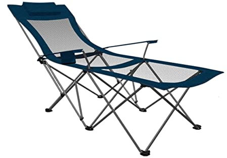 Camping-Stühle Campingstuhl Faltstuhl Tragbarer Campingstuhl Mit Fußstütze, Mesh-Rückenlehne, Klappbar, Liegebett, Mittagspause, Sitzen, Liegen, Zweizweck-Strandsitz Klappstuhl Outdoorstuhl ( Color :