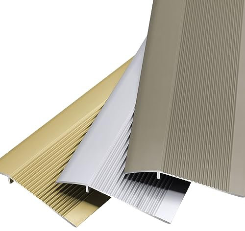 Ausgleichsprofil Silber Eloxiert, Übergangsprofil, Übergangsleiste Übergangsleiste Aluminium Eloxiert Höhenausgleich, Länge: 900 Mm,Für Holzböden Türschwelle Höhenausgleich 15mm- 45mm ( Color : Silver