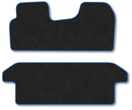 Vauxhall Vivaro (2001-2014) [Crew Cab] Carpet Car Mats | Blue Edge Trim Tailored Fit Floor Mats Full Coverage Protection Accessories Easy Clean Anti Slip Made in the UK