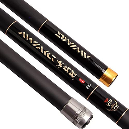 Angelrute 8m / 9m / 10m / 11m / 12m / 13m Feeder Rod Teleskop Angelrute Ultra Lange Carbon Angelrute Angelgerät (Color : Black, Size : 10m)