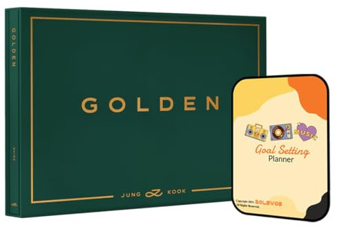 Jung Kook (BTS) Album - GOLDEN SHINE+Pre Order Benefits+BolsVos Exclusive K-POP Inspired Digital Planner, Sticker Pack for Social Media