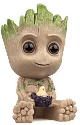 Xingsky Baby Groot, Groot Figur 14cm Groot Blumentopf mit Ablaufloch, Niedliche Groot Actionfigur Blumentopf/Kuchen/Auto/Aquarium Schmücken