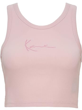 Karl Kani Damen KW232-032-3 KK Small Signature Racer Rib Top Light Rose, M