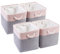 Mangata Aufbewahrungsbox,(33x33x33cm) Aufbewahrungskorb Stoff, Box in Würfel für Kallax Schrank, Regal, und Kleidung(Pink/White, 4er Pack)