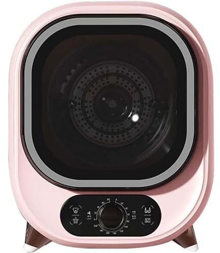 ERSDM Petit sèche-Linge, sèche-Linge à condensateur Portable de 3 kg, Mini-sèche-Linge à essorage Automatique à 5 Modes de séchage, for Utilisation sur comptoir ou Montage Mural (Color : Pink)