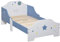 HOMCOM Lit pour Enfants, lit au Sol Enfant, de 3 à 6 Ans, 143 x 74 cm, Design étoiles, sommier à Lattes Inclus, pour Une Chambre d'enfant, Bleu Blanc