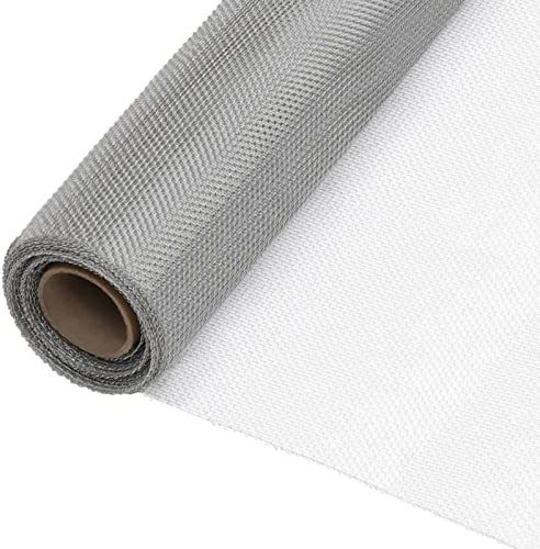 Homgoday Zanzariera in acciaio inox, 60 x 500 cm, color argento, per coprire finestre e porte, maglia fine per tenere lontane mosche, zanzare, insetti