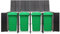 Vopese Quadruple Wheelie Bin Shed Black 274x80x117 cm Poly Rattan, Durable Wheelie Bin Storage Shed Hideaway, Dustbin Sheds, Outdoor Patio Garden Container