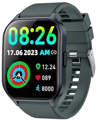 Cool Smartwatch Display Amoled Curved Silicone Grigio Scuro (Chiamate, Salute, Sport), grigio, Mediano