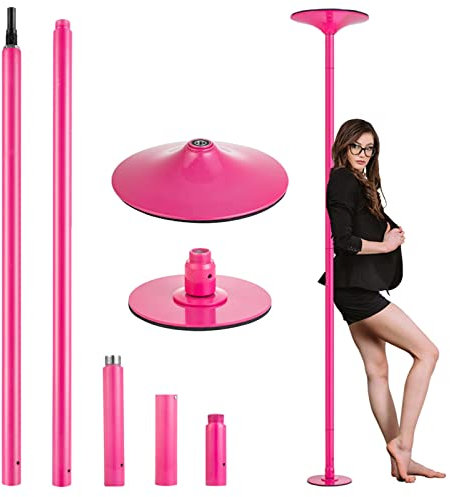 HAIKANGSHOP Pole Dance Stange Indoor, Einstellbare Länge Professional Stangentanz Set, 2.3-2.75 M Ø 45mm Pole Dance Tanzstange, Static & Spinning Ohne Bohren Fitness