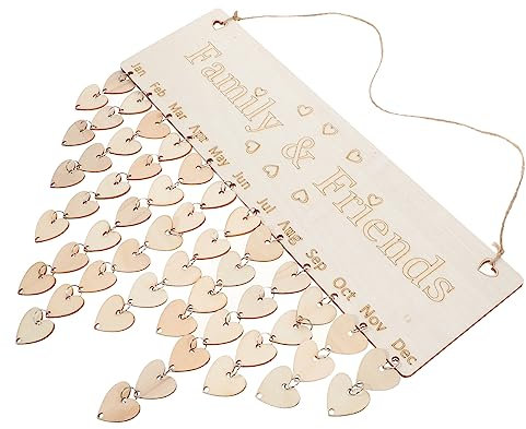 Tofficu 1 Satz -Hängebrett Geburtstagskalender zum Aufhängen Adventskalender 2023 für Erwachsene für den jahrestag wandverkleidung deko tisch dekoration Holztafeln Eisen