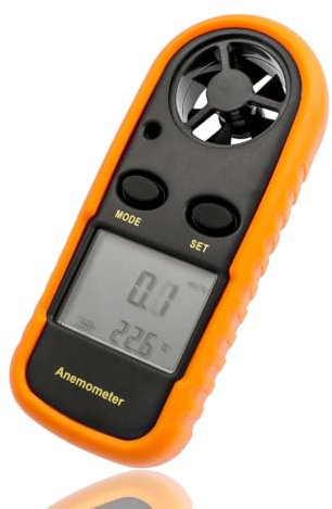 Mesee Windgeschwindigkeitsmesser, Handgeführter Anemometer, Digitaler Anemometer, LCD Wind Speed Meter Gauge, Mini Windmesser Digital Windmessgerät für Windsurfen Kite Flying Segeln Surfen Angeln