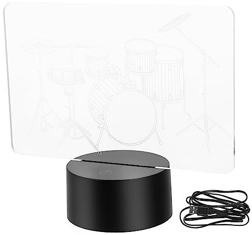 WOONEKY 3d Trommel Usb Nachtlampe Touch Led Illusionslampe Warmes Licht Kinder Schlafzimmer Dekoration