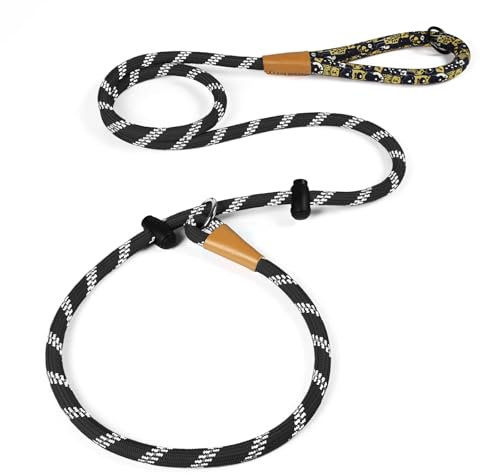 lynxking hundeleine reflektierende 180cm schleppleine zum Reinschlüpfen retrieverleine mit zugstopp Hund Leine Dog Leash mit Gepolsterter Griff zum Trainieren und Gassi gehen Reinschlüpfen