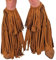W WIDMANN MILANO Party Fashion - Copristivali con frange, marrone, accessorio per hippy, indiani